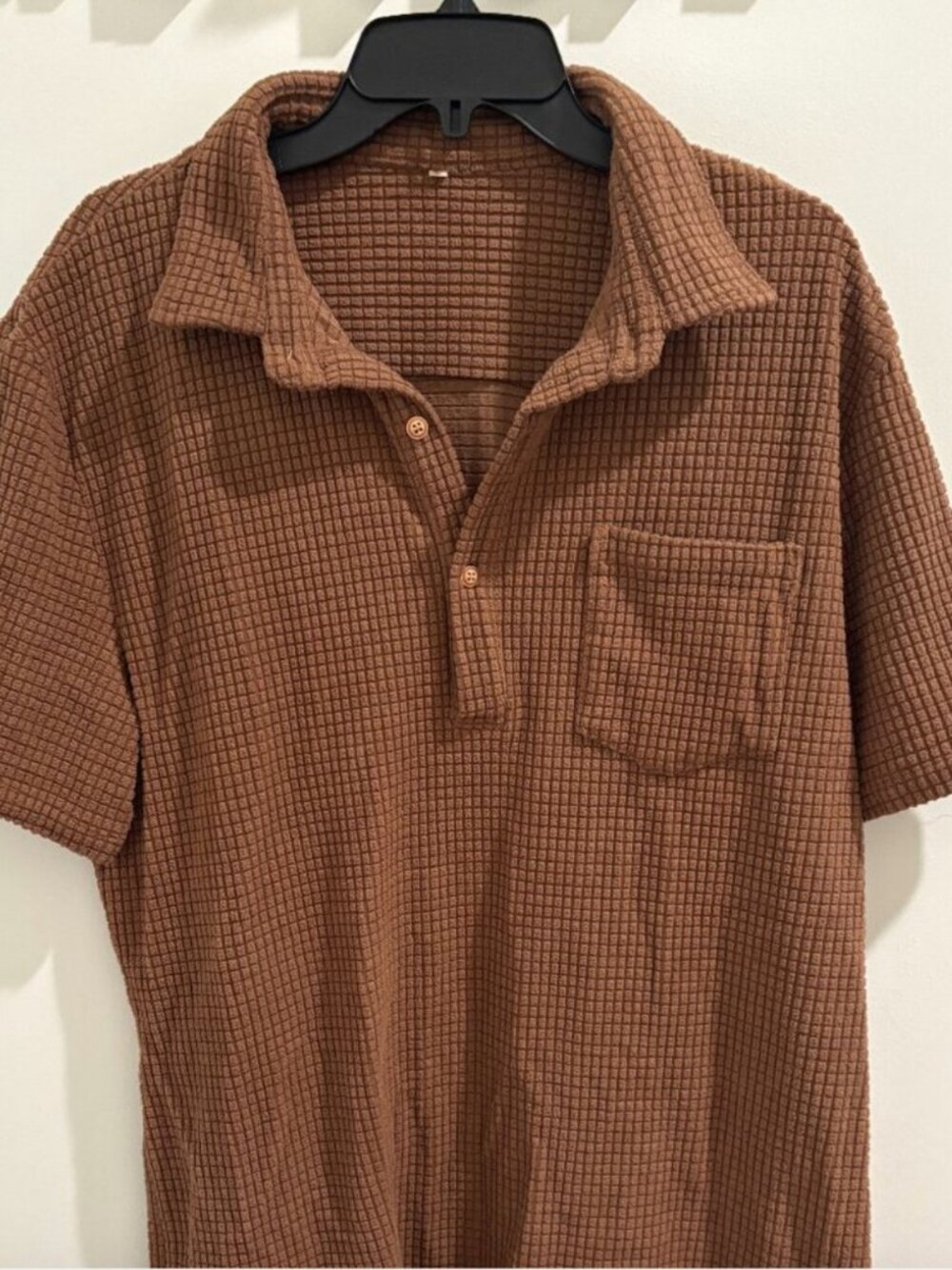 Large Heavy Brown Waffle Polo
